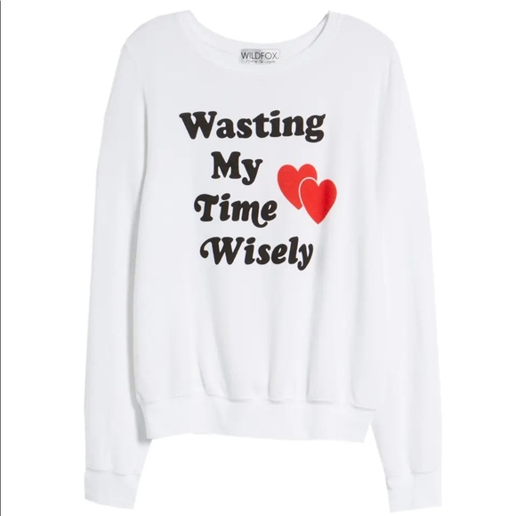 Wildfox Tops - Wildfox Wasting My Time Wisely Baggy Beach Jumper